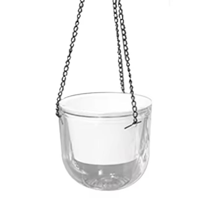 Maceta colgante autoabsorbente de agua, maceta colgante de plástico, cultivo hidropónico de suelo, maceta de flores perezosas, 2 piezas - 1