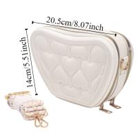 Bolsas de almacenamiento de cosméticos de gran capacidad, bolsa de almacenamiento de artículos de tocador impermeable portátil, bolso de hombro con forma de corazón de cuero PU a prueba de polvo - details 0