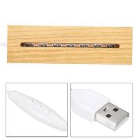 Base LED RGB multicolor con alimentación por USB, soporte rectangular de madera acrílica de 15 cm para luces nocturnas de resina de vidrio 3D - details 2