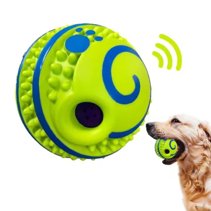 Bola de sonido chirriante creativa, juguete para perros resistente a mordeduras, bolas para mascotas resistentes al desgaste, juguetes para morder perros verdes, alivia la ansiedad - 1