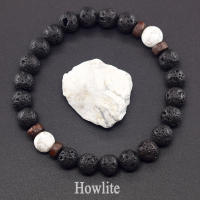 Pulsera de piedra de Lava para hombre, cuentas de piedra lunar de labradorita Natural, pulsera de Buda tibetano, pulsera difusora de aceite de Chakra, joyería para hombre - details 28