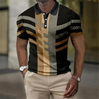 Ropa de hombre casual de moda de manga corta a rayas con botones de camisa polo nueva vendedora caliente - details 2