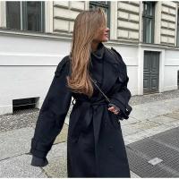 Elegante Abrigo Largo con Cinturón para Mujer Abrigo de Lana de Doble Botón Moda de Calle de Alta - details 1