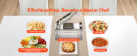 SucceBuy Picadora de verduras todo en uno y rebanadora mandolina con 9 cuchillas de acero inoxidable, cortador de alimentos multifunción - details 4