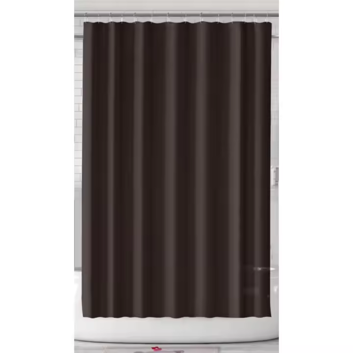 Cortina Ducha Antimoho Impermeable Lavable Menta Verde Tela Poliéster Grandes Cortinas de Baño - 1
