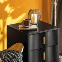 Mesita de Noche Mesa Auxiliar Mobiliario de Salón Moderno con 2 cajones L40xP40xH47 cm ES - details 24