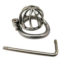 Cerradura de tornillo ergonómica de acero inoxidable Jaula para penis ultra pequeña - details 0