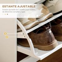 Estrecho Zapatero con 2 Cajones Abatibles y 2 Cajones Extraíbles Espacio para 12 Pares de Zapatos - details 3
