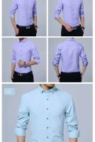 Camisa blanca de manga larga de tres botones para hombre, estilo informal coreano, verano - details 4