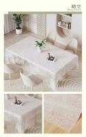 Mantel suave Ence ligero de lujo, cubierta de mesa de comedor de plástico impermeable blanco PVC, palo y rectangular no permanente - details 25