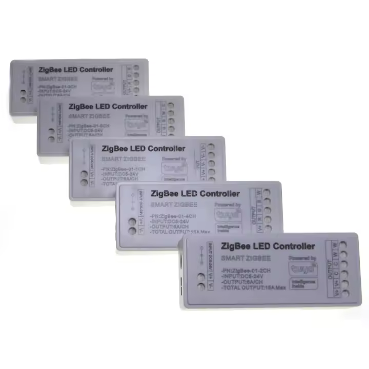 Controlador LED inalámbrico Zigbee, controlador único RGB RGBW CCT Zigbee 3,0, funciona con la aplicación Tuya Smart Life, voz Alexa, 12V y 24V de CC - 1