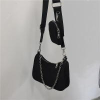 Bolso de diseñador de lujo para mujer, bandolera Vintage de nailon con cadena, a la moda - details 18