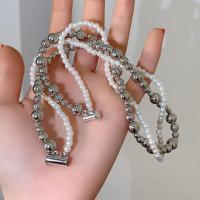 Collar envuelto en perlas de imitación a la moda, gargantilla de cadena con hebilla magnética de doble capa, regalo de joyería - details 2