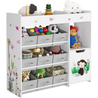 Estantería para Juguetes, Estanterías Almacenaje de Juguetes con 9 Cajones de Tela Extraíbles, Organizador Infantil, Blanco 90 x 80 x 29.5 cm - details 0