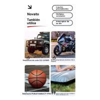 Inflador de neumáticos portátil con compresor de aire plateado, doble alimentación, enganches automáticos y pantalla digital precisa para coches, bicicletas, balones y motos - details 10