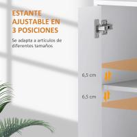 Mueble de salón con 3 puertas acanaladas y estante ajustable para TV, para dormitorio o sala de estar, 107x35x80 cm, blanco - details 4