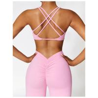 Sujetador deportivo con tirantes cruzados para mujer, sostén deportivo de realce, Top corto para Yoga, gimnasio, Fitness, transpirable - details 15