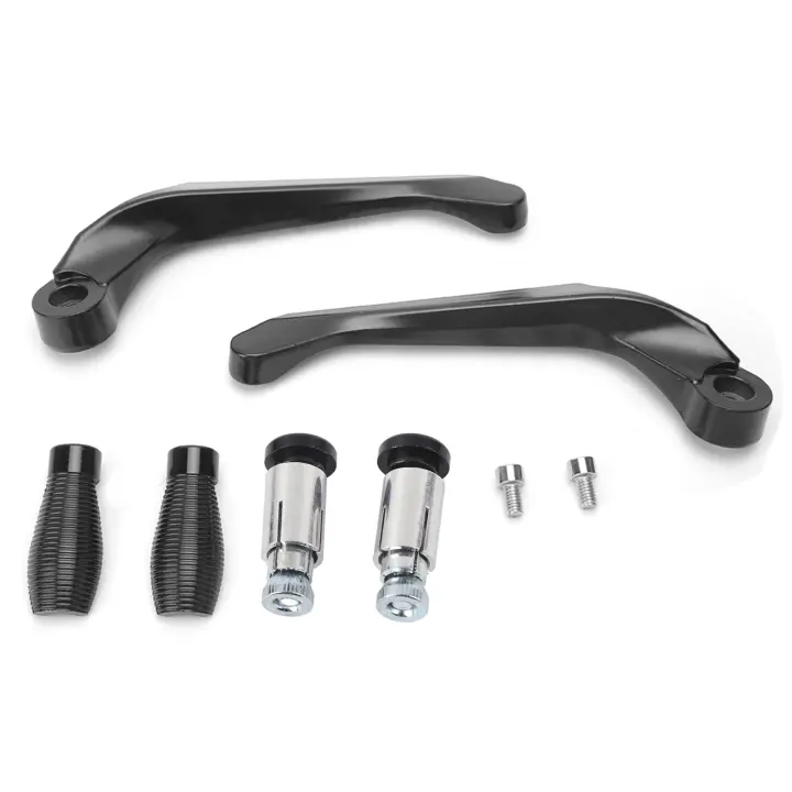 Par de palancas de embrague de freno de motocicleta, protector de protección negro para manillar de apertura de 0,9 pulgadas - 1