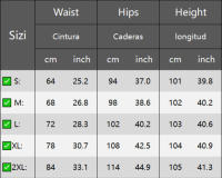 Pantalones de Algodón con Rayas para Mujer Cintura Elástica, Talla Única, Novedad de Otoño - details 0