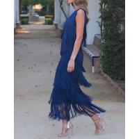 Vestidos asimétricos con flecos en los hombros, moda entre las mujeres - details 7