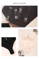 Bodysuit Invisible Para Mujer Shaper De Tanga Con Corset Plunge Padded Push up Sin Costuras Control Medio Material Poliéster Y Elástico - details 3