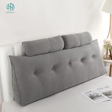 Large Flannel Headboard Pillow Wedge | Long Backrest Cushion For Bed | Sitting Up Support Pillow With Pockets - View #14