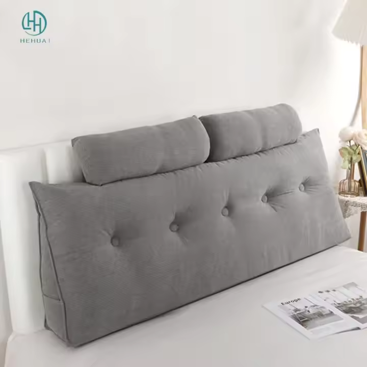 Almohadilla grande Triangular para cabecera, reposacabezas de cuña, almohada de lectura, respaldo, soporte de posicionamiento, cojín con funda extraíble - 1