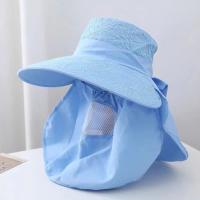Verano al aire libre pesca caza senderismo sombrero cara y cuello protección UV cubierta protectora oreja solapa mujeres sombrero - details 4