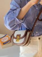 Nuevo Bolso bandolera de un hombro Retro de lona con Panel de contraste de estilo pequeño - details 7