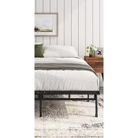 Cama 135 x 190 cm - 36 cm de Altura con Almacenamiento Debajo de la Cama - Cama de Plataforma de Metal – Negro - details 4