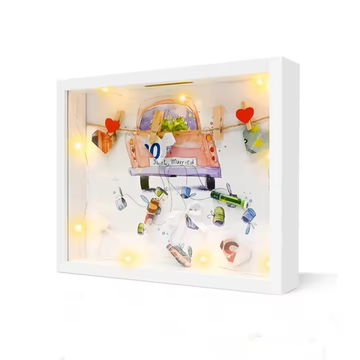 Hucha Portarretros 3D Versión Llena con Luz y Plexiglás Ideal para Bodas y Bautizos - 1