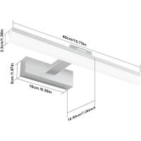 Lámpara LED de 32W Lámpara de espejo Aplique Blanco Frio 6000K Luz natural para Espejo Muebles de Maquillaje Aparato Montado en la Pared, Negro, 120CM - details 93