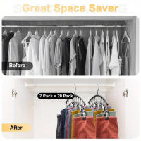 Perchero de alineación para ropa en acero inoxidable multifuncional, ahorrador de espacio, organizador de armario para pantalones - details 6