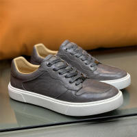Zapatos casuales de cuero de vaca rayados a mano de alta gama para hombres - details 12