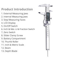 Calibre Digital de Acero Inoxidable 6 Pulgadas Herramienta de Medición para Longitud, Ancho, Profundidad Ideal para Bricolaje en Casa Certificado CE - details 2