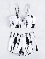 Conjunto de bikini con lazo teñido Traje de baño de cintura alta Traje de baño de Dacron - details 4