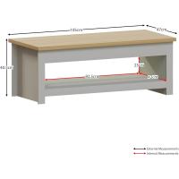 Diseños Arlington-Mesa de café, Madera de ingeniería, Gris, H 40,5 x W 105 x D 47 Cm - details 2