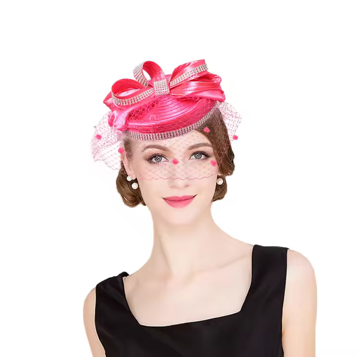 2024 Elegante Sombrero de Fedora de Velo Negro Ideal para Bodas, Fiestas de Cóctel para Mujeres - 1
