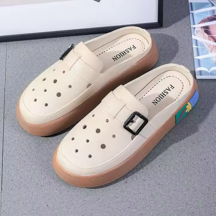 2024 nuevos deslizadores con capucha de suela suave de verano zapatos de playa de madera EVA - 1