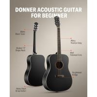 Guitarra Acústica de Adulto Guitarra Cutaway 4/4 Kit Dreadnought 41 Pulgadas de Principiante con Cuerde Afinador Cejilla Sunburst - details 7