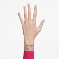 Swaroski-pulsera con dije de oso rosa chapada en oro rosa, corazón de cristal plateado, pulsera de eslabones CZ, regalo de joyería ajustable para mujer ﻿ 16-18cm - details 2