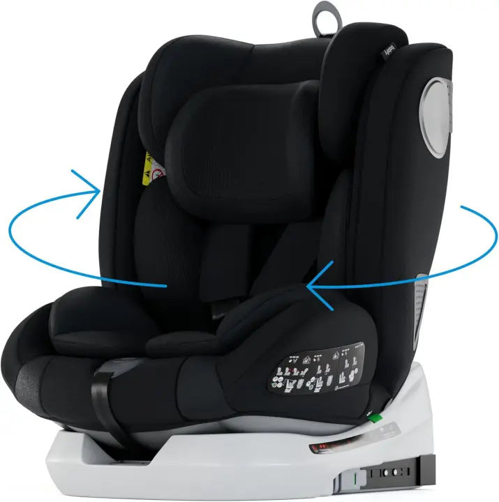 Silla de coche Isofix para bebés y niños, 0 meses - 12 años, apta desde 40-150 cm ajustable 360º, asiento portátil y seguro i-Size - 1