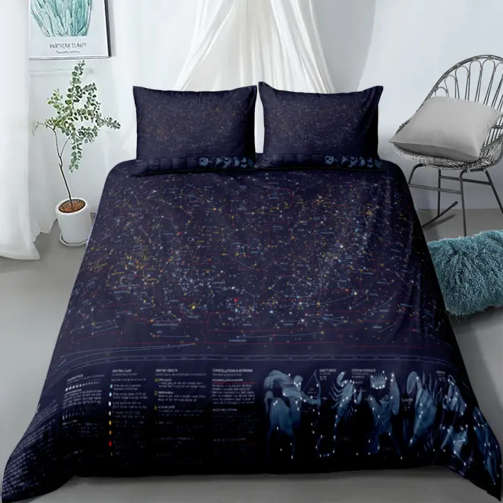 Juego de funda nórdica negra de murciélagos góticos, funda nórdica de tamaño King, Queen, doble, individual, funda de almohada, juego de ropa de cama - 1