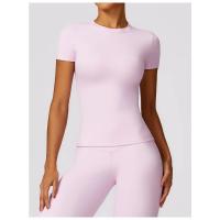 Camiseta deportiva ajustada para mujer, camiseta deportiva de secado rápido de alta elasticidad para fitness, yoga, ropa deportiva de manga corta - details 3
