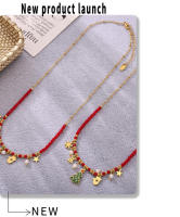 Collar de Perlas de joyería Árbol de Navidad Rojo granate de Maple inoxidable collar Colgante de Mujer encantadora collar adecuado para eventos festivos - details 7