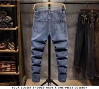 2025 nuevos pantalones vaqueros de cintura elástica para hombres de pierna recta primavera otoño cordón verano delgado suaviza tu silueta pantalones largos - details 4