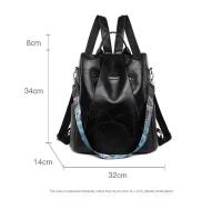 Mochila de Cuero Suave Casual para Mujeres Impermeable, Resistente al Desgaste, Antirrobo con Patrones de Parche Bolsa de Hombro Grande con Lining de Dacron - details 27