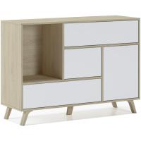 Mueble de Comedor Elegante Estilo Wind Madera Resistente Blanco/Cemento Longitud de 86x120x40cm - details 18