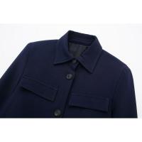 BUNO- cazadora lisa a la moda para mujer, abrigo con bolsillos, cuello en V, manga larga con una hilera de botones, trajes elegantes para mujer - details 5