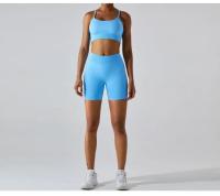 Pantalones cortos de Yoga sin costuras para mujer, mallas deportivas transpirables de secado rápido, de cintura alta, para entrenamiento y gimnasio - details 18